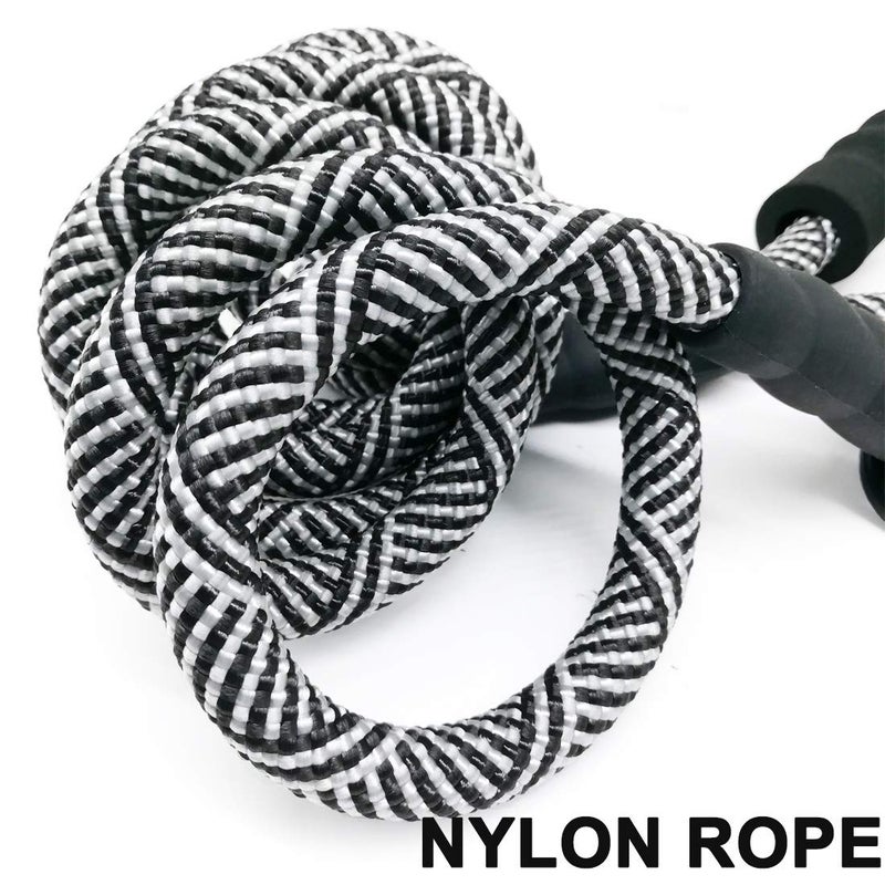 MayPaw Heavy Duty Rope Dog Leash, 3/4/5/6/7/8/10/12/15/20 FT Nylon Pet Leash, Soft Padded Handle Thick Lead Leashes for Large Medium Dogs (Black, 1/2" * 8') - Image 4